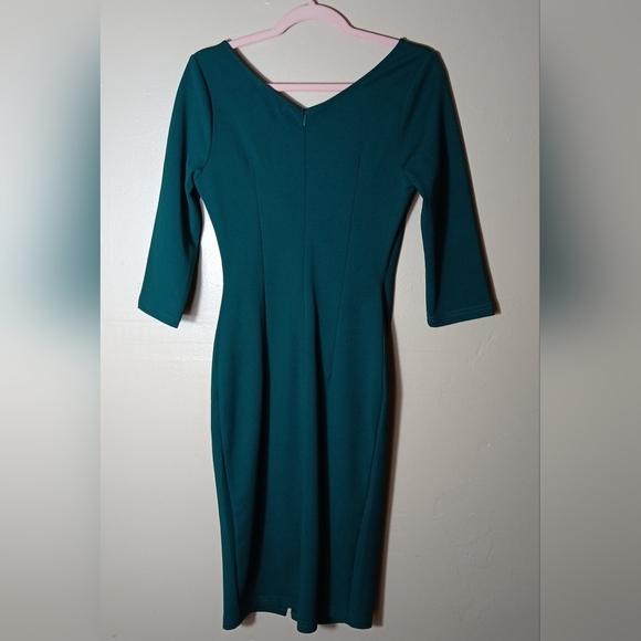 Aisize Vintage Refined Forest Green Pencil Dress. Size small. - Picture 3 of 6